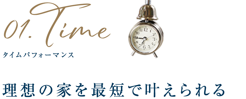 01 タイムパフォーマンス 理想の家を最短で叶えられる