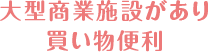 大型商業施設があり買い物便利